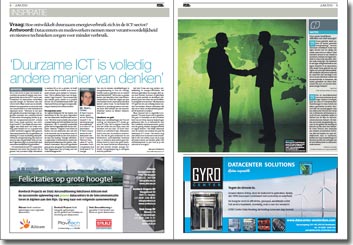 Mediaplanet-bijlage business software solutions in DeTelegraaf 23 juni 2010 met interview Roel Croes Stichting GreenICT - Duurzame ICT is volledig andere manier van denken